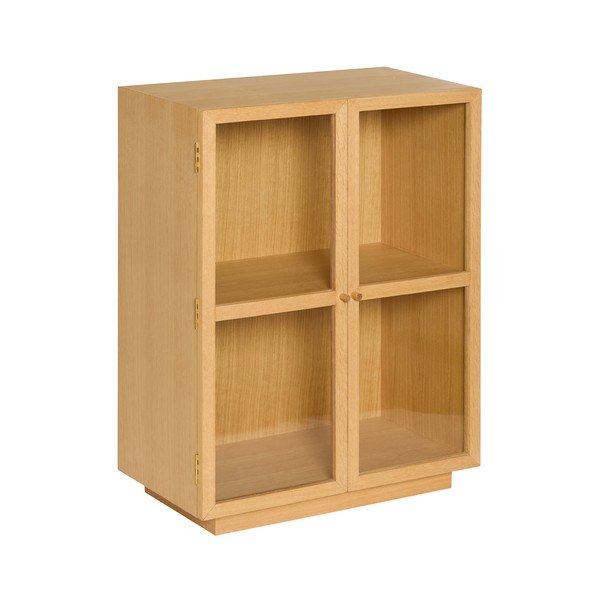 Vetrina di colore naturale con effetto rovere da appendere 70x90x39 cm Mae – Hübsch-image-3