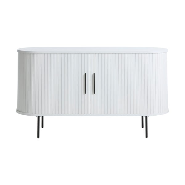 Cassettiera bianca con porte scorrevoli 140x76x45 cm Nola – Unique Furniture