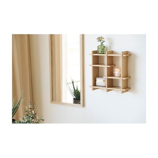 Mensola di colore naturale con effetto rovere con ripiani multipli 40 cm Olsberg – House Nordic-image-1