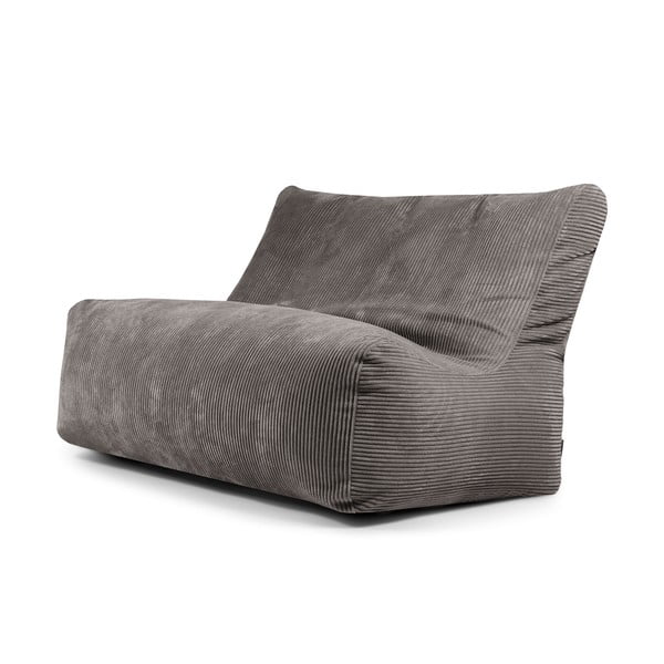 Puof a sacco grigio scuro con rivestimento in velluto a coste Sofa Seat Lounge – SLOWDOWN