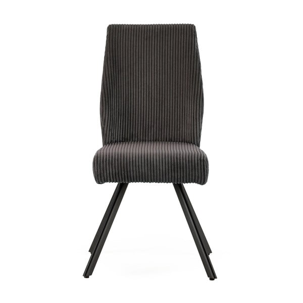 Set di 2 sedie da pranzo in velluto a coste grigio scuro Anibal - Marckeric-image-2