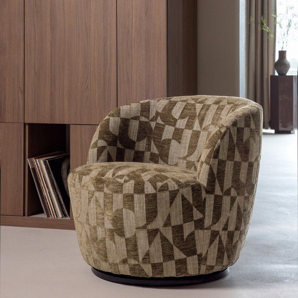 Poltrona color kaki girevole Serra – WOOOD-image-1