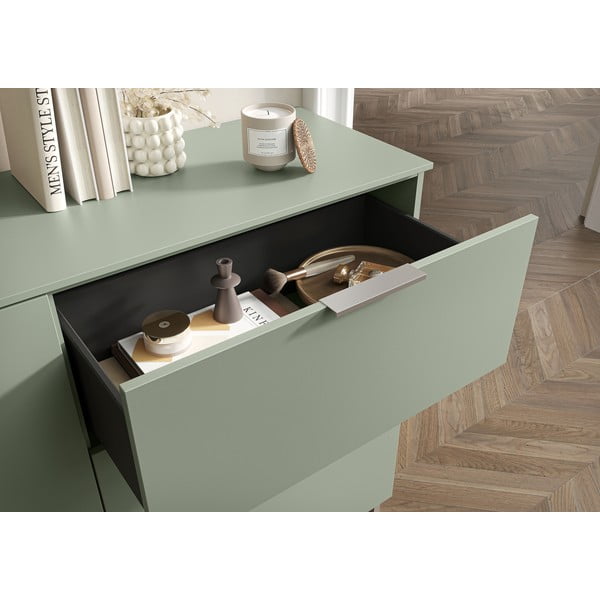Cassettiera bassa verde chiaro 151x98 cm Kenora - Germania-image-3
