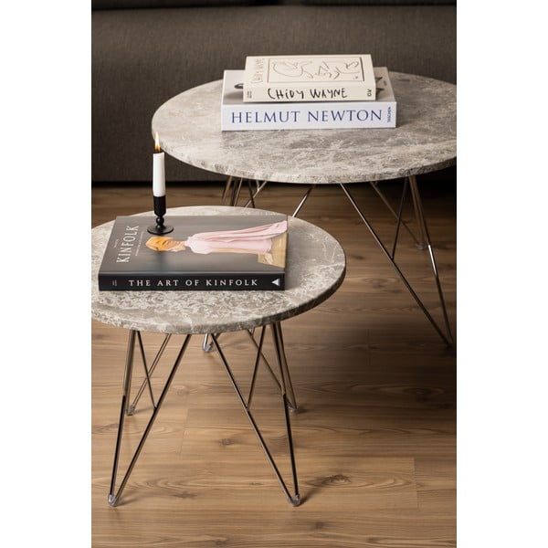 Tavolino rotondo in marmo ø 55 cm Prunus - Actona-image-2