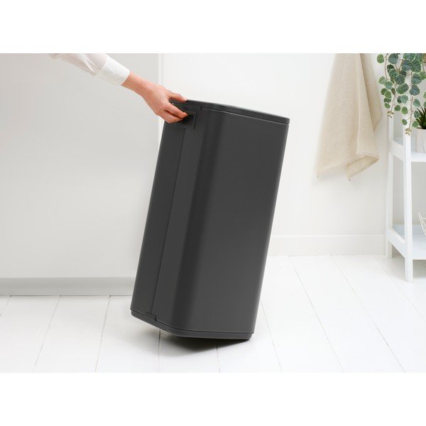 Cestino per la spazzatura grigio scuro in acciaio touch 30 l Bo Touch – Brabantia-image-2