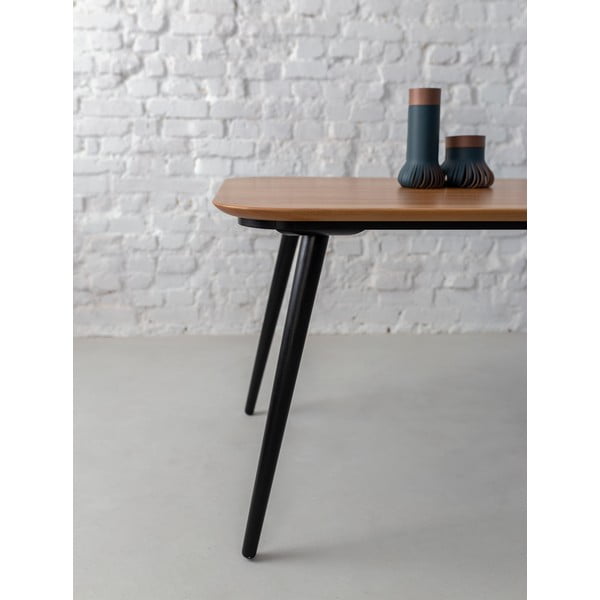 Tavolo da pranzo in legno di frassino con gambe nere , 180 x 90 cm Contrast - Ragaba-image-2