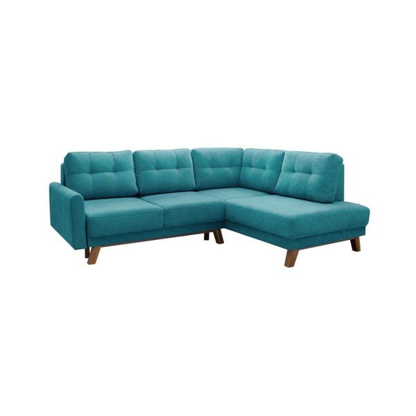 Divano letto turchese Balio, angolo destro, 244 cm - Bobochic Paris