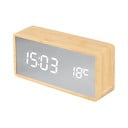 Sveglia a LED in argento e specchio in legno chiaro - Karlsson