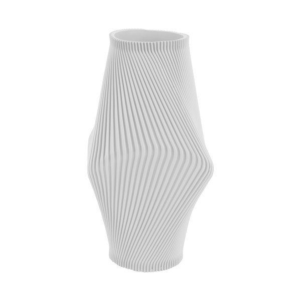 Vaso bianco in poliresina (altezza totale 30 cm) Twisted Rib – PT LIVING-image-3