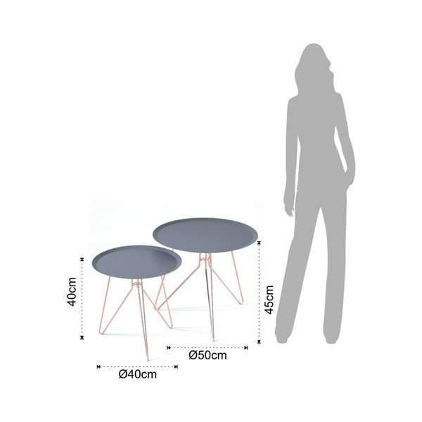 Set di 2 tavoli contenitori Jolli grigi Jolly - Tomasucci-image-1