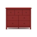 Cassettiera bassa rossa in legno di pino 110x80 cm Misti - Marckeric