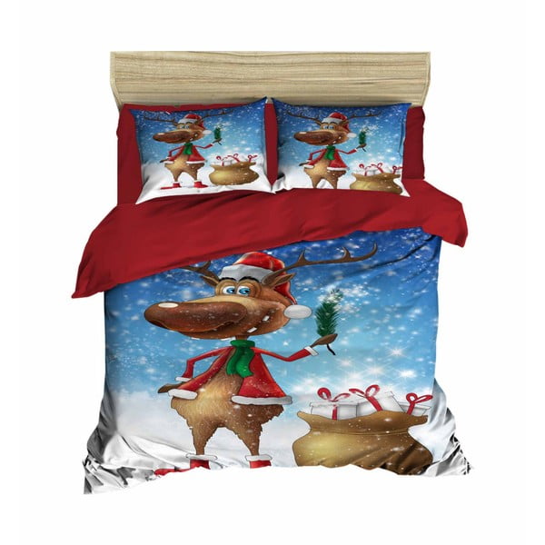 Biancheria da letto natalizia per letto matrimoniale con lenzuolo Alessio, 160 x 220 cm - Mijolnir