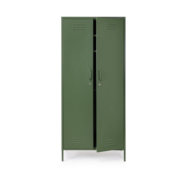 Armadietto verde scuro in metallo con chiusura a chiave 80x185x50 cm Cambridge – Yes Everyday-image-3