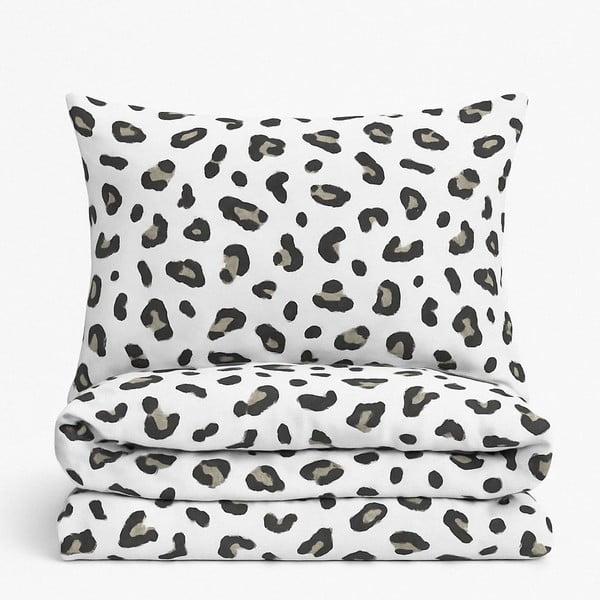 Set copripiumino e federa bianco/grigio per letto singolo o esteso con lenzuolo incluso/3 pezzi 160x220 cm Modern – Mila Home-image-4