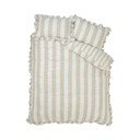 Set copripiumino e federa beige per letto singolo 135x200 cm Seersucker Frill Stripe – Catherine Lansfield