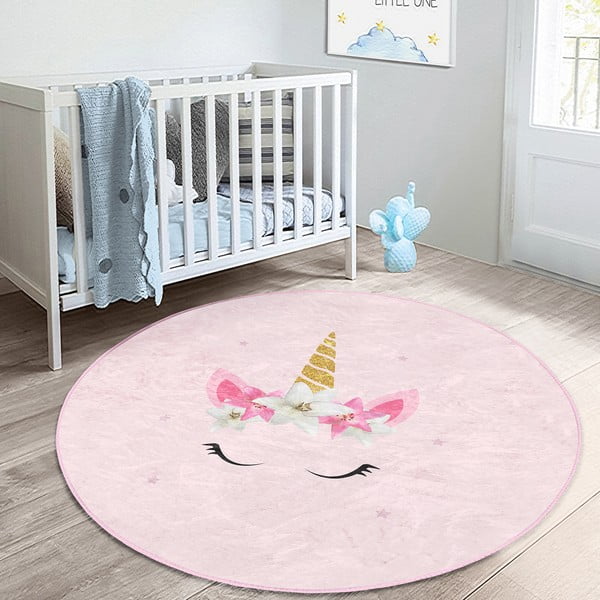 Tappeto rosa per bambini ø 120 cm Comfort - Mila Home-image-3