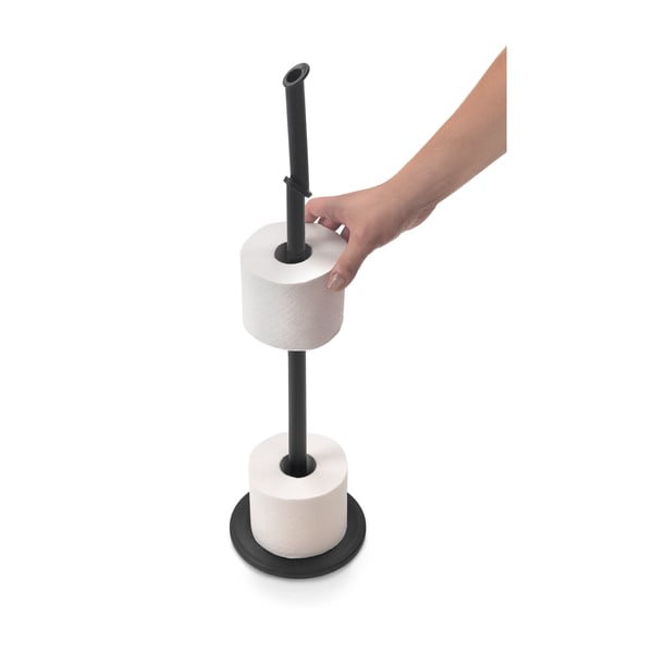 Porta carta igienica nero opaco in acciaio Lava – Metaltex-image-2