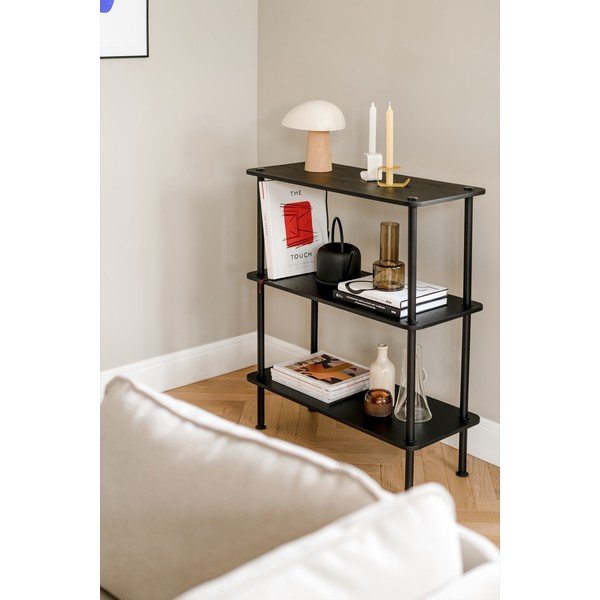 Scaffale nero con effetto rovere 80x90,5x35 cm Teidi – noo.ma-image-3