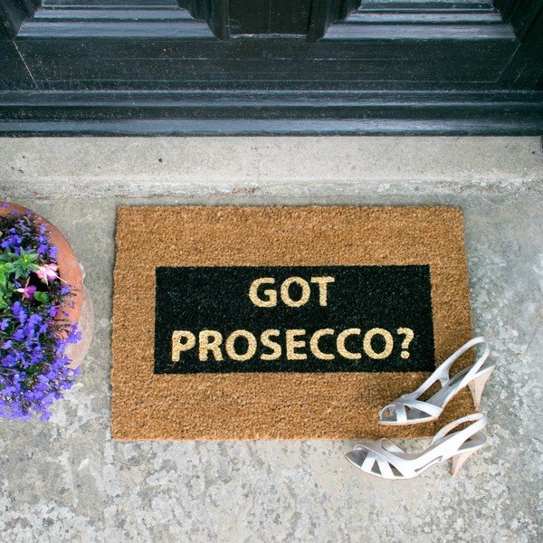 Tappeto in cocco naturale Got Prosecco Glitter, 40 x 60 cm - Artsy Doormats-image-1