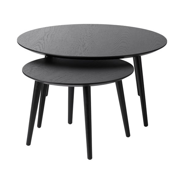 Tavolini rotondi neri in set di 2 pezzi ø 88 cm Adda - Unique Furniture