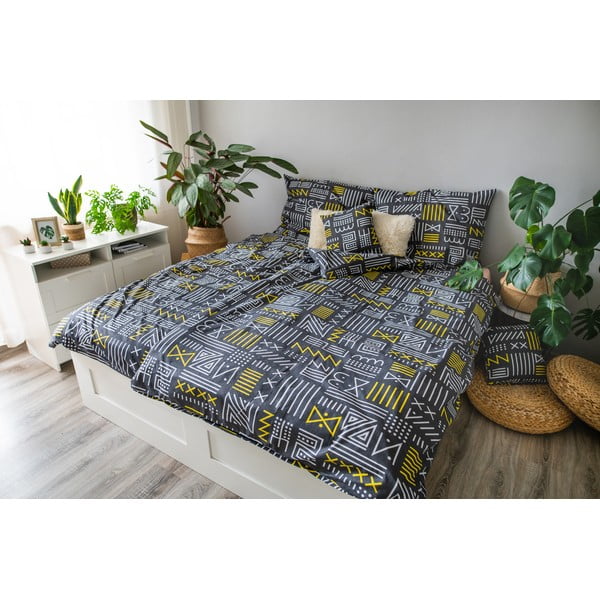 Biancheria da letto in cotone grigio per letto singolo 140x200 cm LP Dita Runy - Cotton House