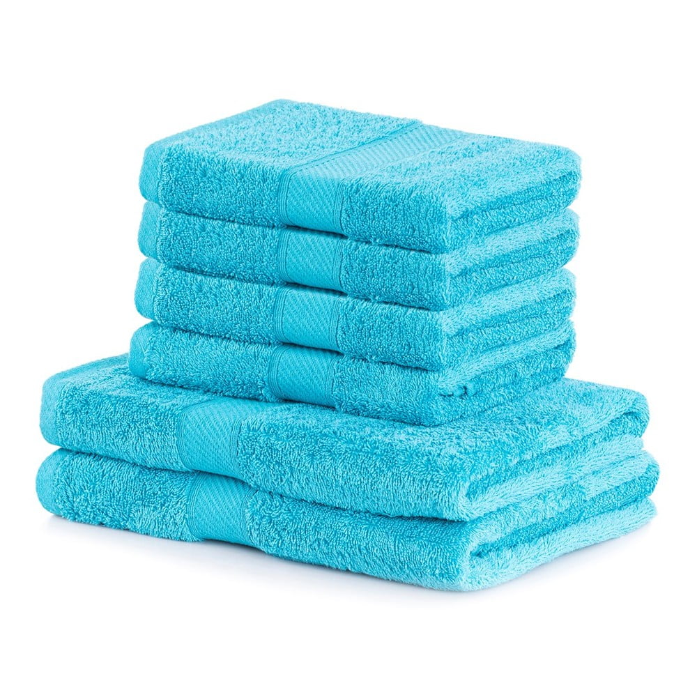 Set di asciugamani per viso e corpo tipo terry blu in misto bambù 6 pz Bamby – DecoKing | Asciugamani