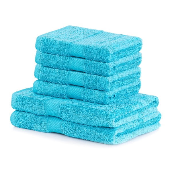 Set di asciugamani per viso e corpo tipo terry blu in misto bambù 6 pz Bamby – DecoKing