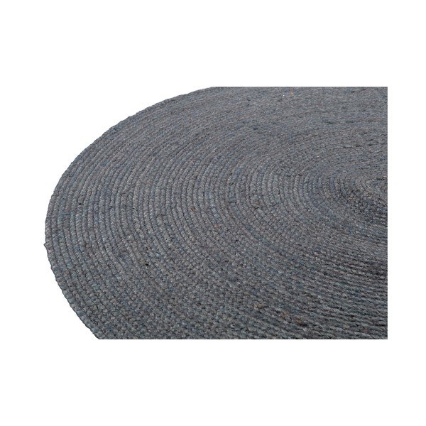 Tappeto rotondo grigio in iuta ø 150 cm Ross – WOOOD-image-3