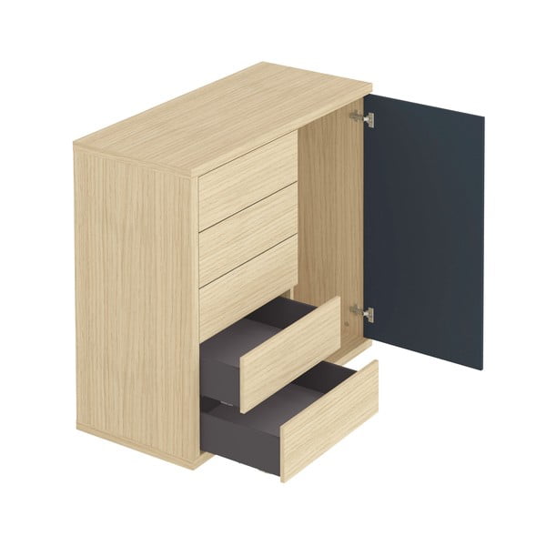 Armadio in rovere nero/naturale 113x113 cm Hugo - TemaHome-image-3