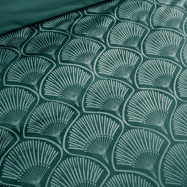 Biancheria verde per letto matrimoniale 200x200 cm Art Deco Pearl - Catherine Lansfield-image-3