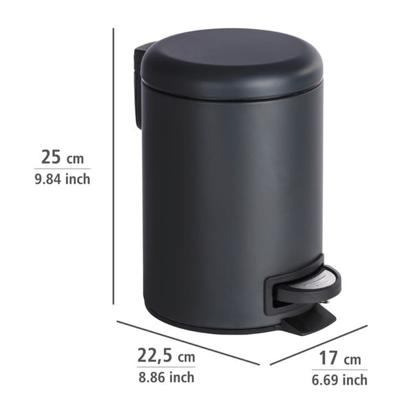 Pattumiera nera , 3 l Leman - Wenko-image-2