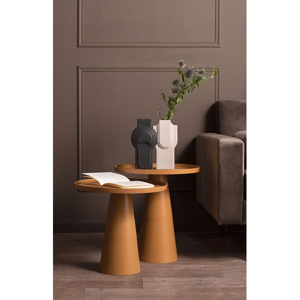 Tavolo contenitore in metallo giallo senape Force, altezza 37,5 cm - Leitmotiv-image-1