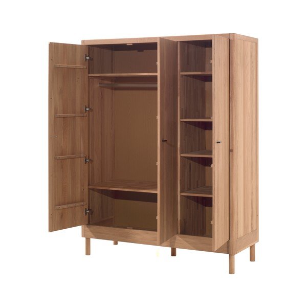 Armadio per bambini di colore naturale in rovere massiccio 146x190x55 cm Forrest – Vipack-image-2