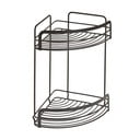Mensola angolare nera a due livelli per il bagno Origin Lava - Metaltex