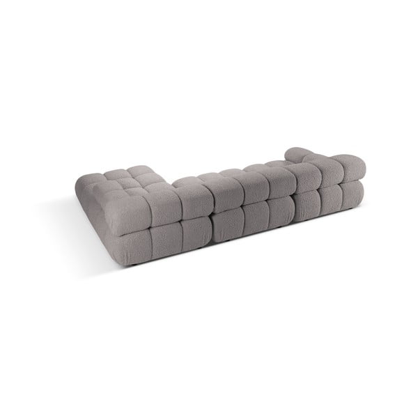 Divano angolare modulare grigio chiaro in tessuto bouclé (angolo destro) Bellis - Micadoni Home-image-4