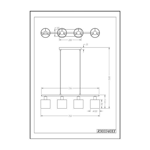 Pendente bianco per 4 lampadine p Pendente Tommy - Reality-image-2