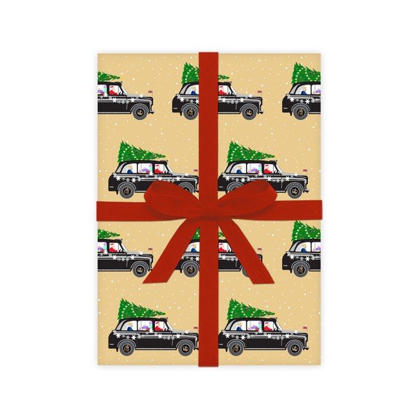 5 fogli di carta da regalo gialla, 50 x 70 cm London Christmas - eleanor stuart-image-2