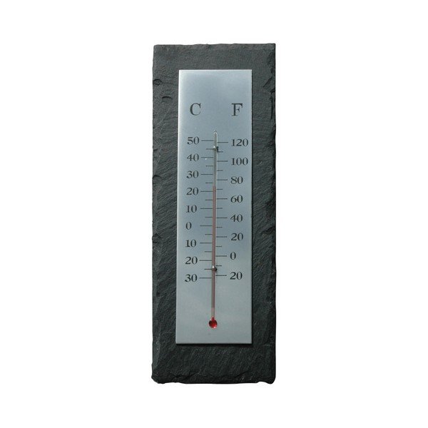 Břidlicový teploměr Esschert Design Rectangle, 30 x 10 cm