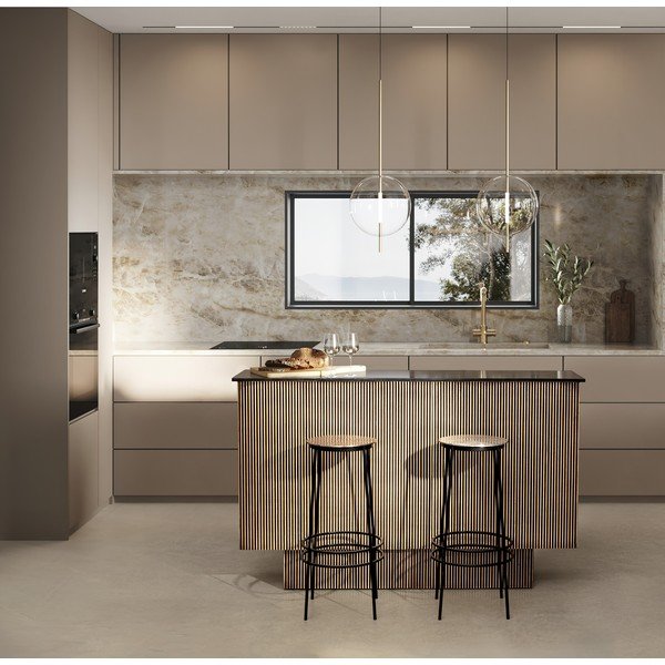 Isola da cucina con piano in legno di mango 40x160 cm Virat – Bizzotto-image-1
