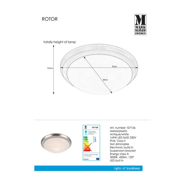 Apparecchio LED a soffitto Rotor, ⌀ 35 cm - Markslöjd-image-1