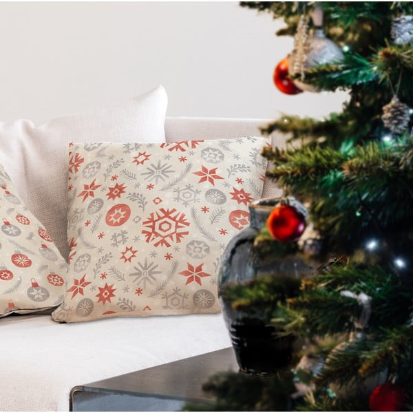 Cuscino natalizio con fodera in cotone, 45 x 45 cm Snowflake Frost - Butter Kings-image-1