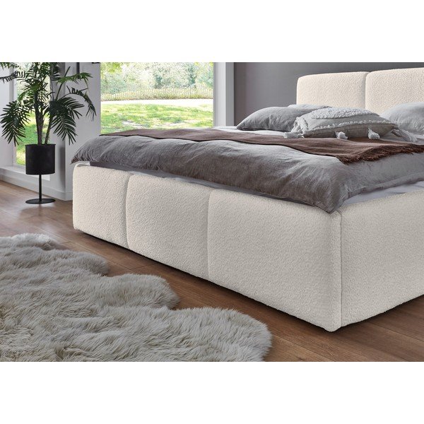 Letto matrimoniale imbottito avorio rete non inclusa 180x200 cm Merida – Meise Möbel-image-2