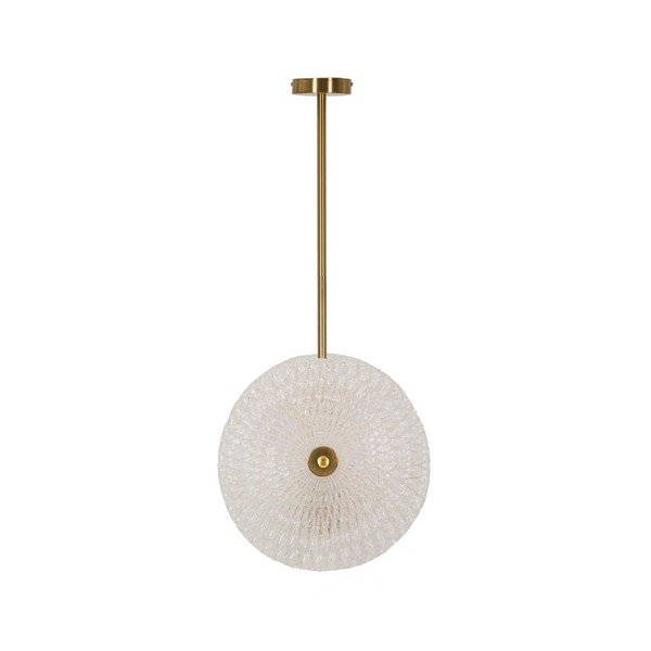 Lampadario dorato con paralume in vetro Glass – Mauro Ferretti