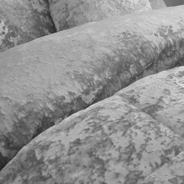 Biancheria da letto in velluto grigio per letto matrimoniale 200x200 cm Crushed - Catherine Lansfield-image-3