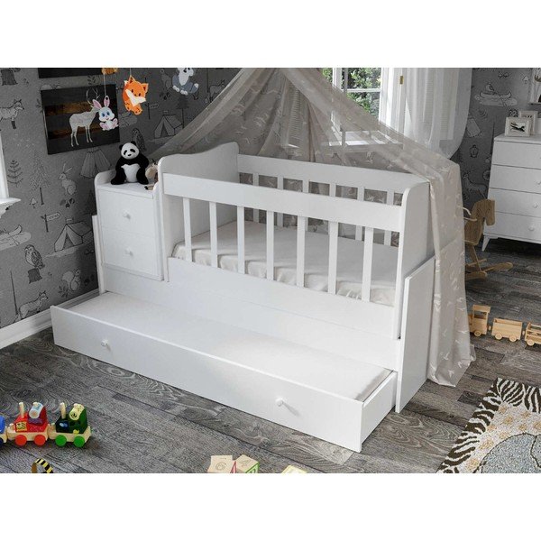 Culla bianca con contenitore 60x120 cm Sansa - Kalune Design-image-2