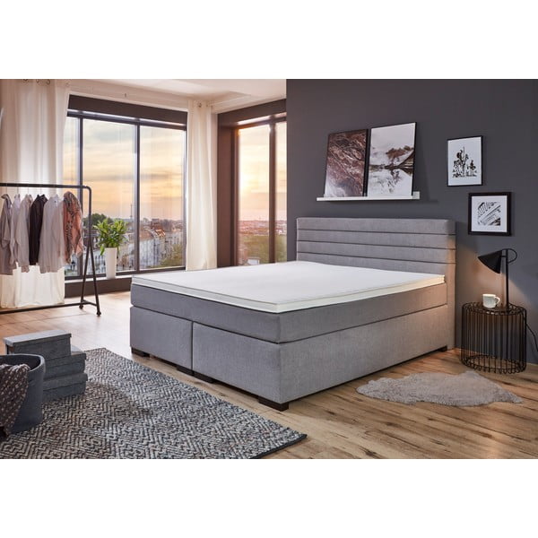 Letto boxspring grigio 180x200 cm Kokomo - Rojaplast-image-4