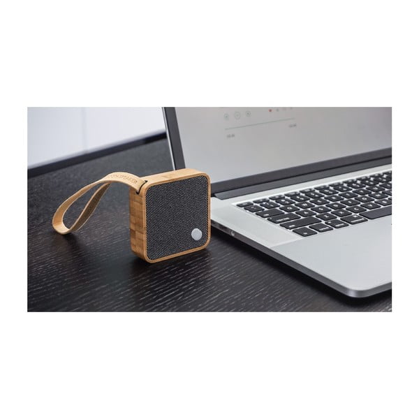 Altoparlante Bluetooth quadrato marrone chiaro - Gingko-image-3