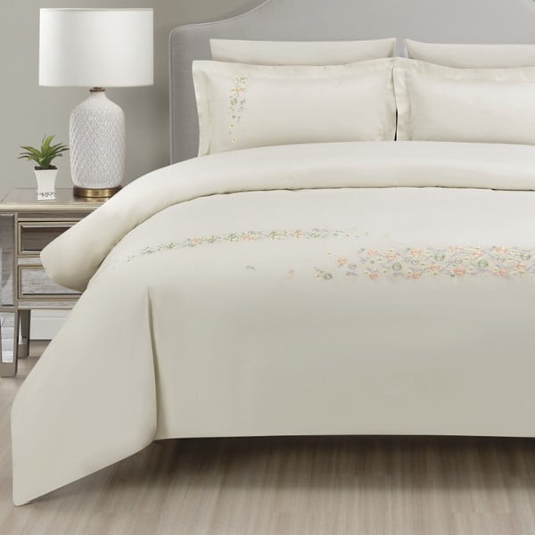 Set copripiumino e federa color crema in raso di cotone per letto singolo con lenzuolo incluso/6 pezzi 140x200 cm Maison Bloom – Mila Home Luxury-image-4