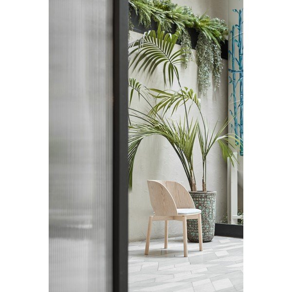 Sedia naturale con cuscino grigio Dam - Teulat-image-1
