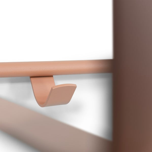 Attaccapanni da parete color salmone in metallo con scaffale 100 cm Rex – Spinder Design-image-1